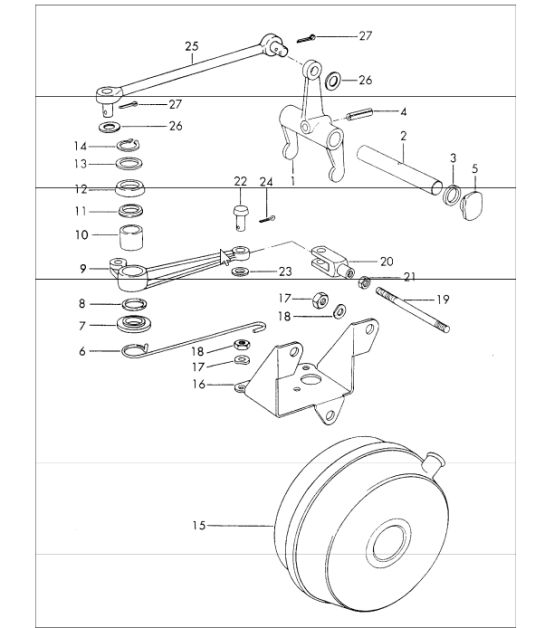 clutch release sportomatic for 911 T/E UPTO 1971 and 911 T-E/E/S, 911 T-V, CARRERA 2.7 1972  ONWARDS