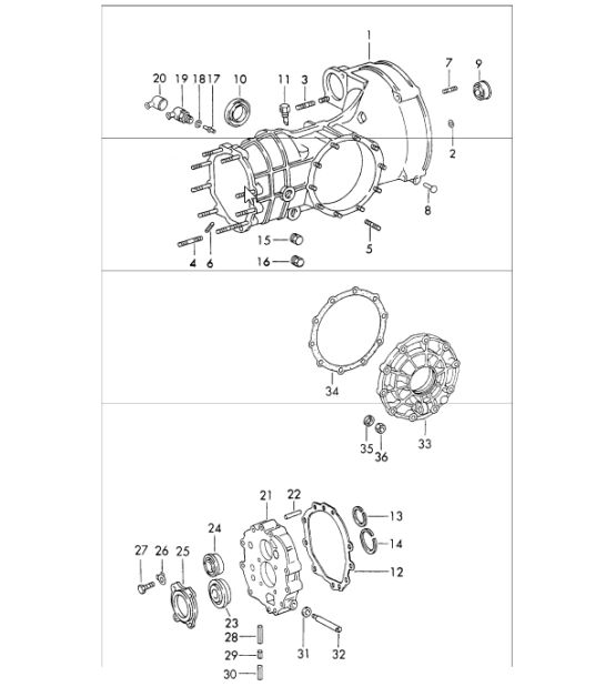 replacement transmission, transmission case chilled casting for 911 T/E/S UPTO 1970