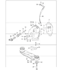 Transmission cover, transmission suspension, die casting for 911 1971