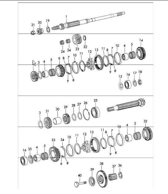 gears and shafts sportomatic for 911 1972 ONWARDS