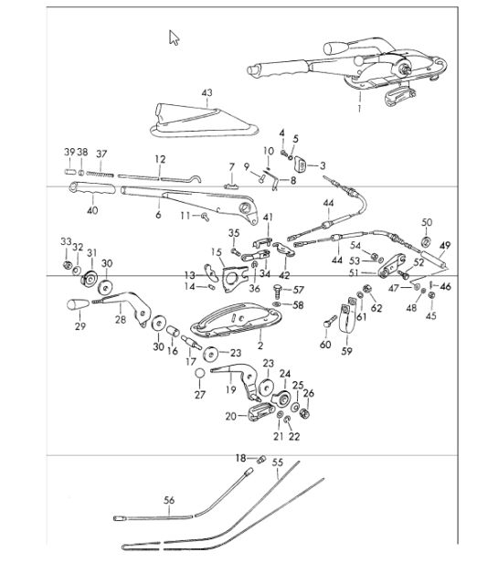Handbrake manual throttle heating actuator 911 1970-73