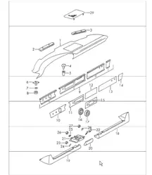 Dashboard trim with ashtray and trim cover  911 1970-73