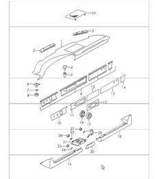 Dashboard trim with ashtray and trim cover  911 1970-73