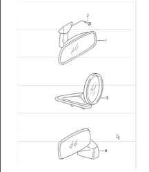 interior mirror and door mirror 911 1970-73
