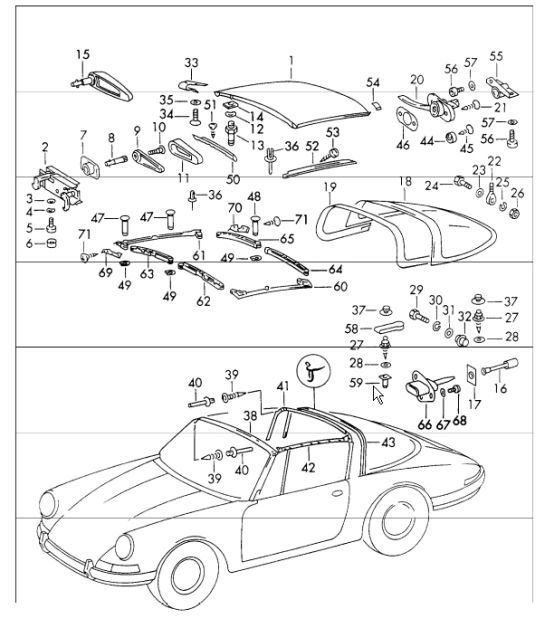 Diagram 811-05 Porsche Cayman 987C/981C (2005-2016) Carrosserie