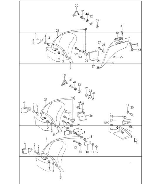 Diagram 812-00 Porsche Boxster 986 2.7L 1999-02 Body