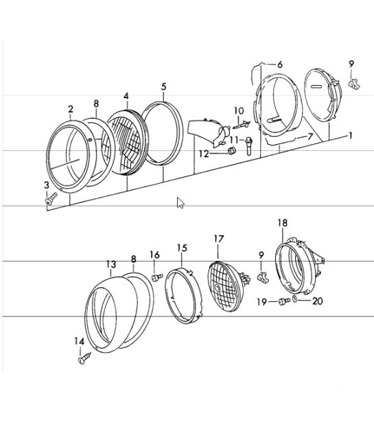 headlamp 911 1970-73