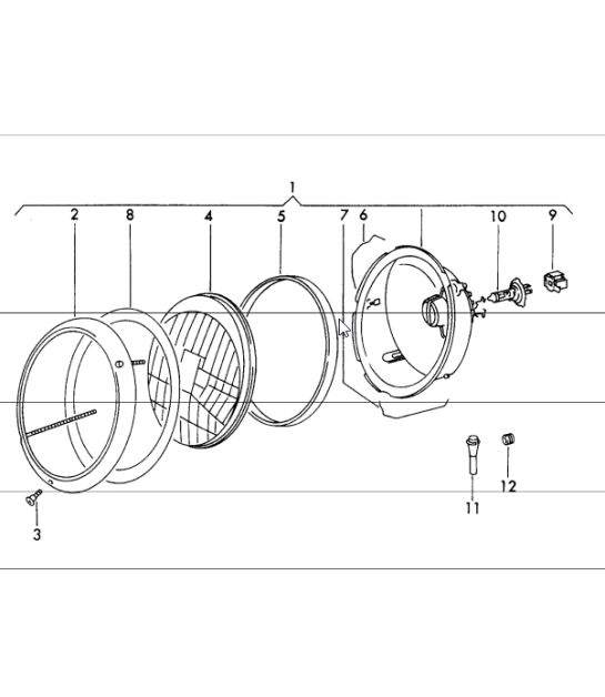 headlamp H 4 for 911 1972 onwards