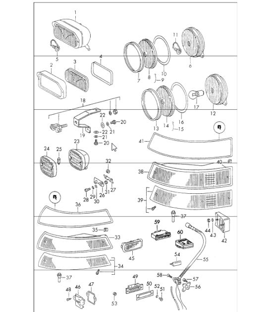 lights fog headlamp 911 1970-73