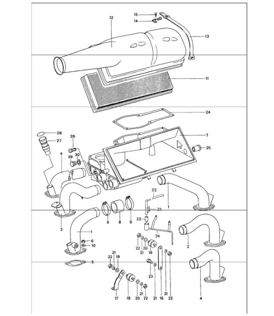 Air cleaner k-jetronic 911 1974-77