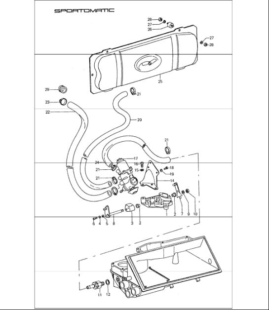 Vacuum system for clutch release 911 1974-77 SPM