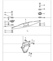 Suspension moteur 911 1974-77
