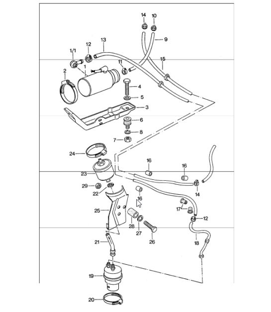 Fuel system rear K-JETRONIC 911 UPTO 1974