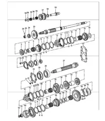 Gears and shafts 5 speed - Models: TYP 915 / TYP 923 - 911 1974-77