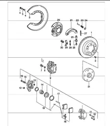Disc Brake Rear, Handbrake 911 1974-77