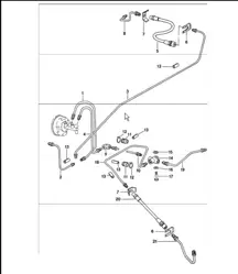 Brake lines for cars with brake booster 911 1974-77