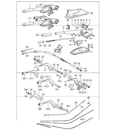 Actuating lever, Handbrake, Manual throttle 911 1974-77