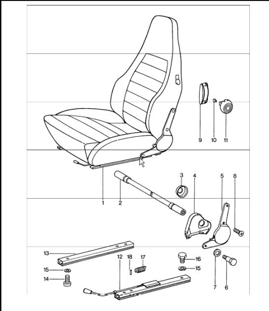 Sports seat complete 911 1974-77