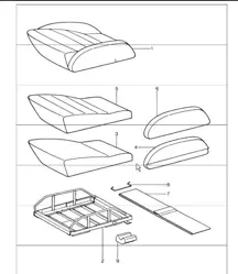 Sports seat, seat cushion, single parts 911 1974-77