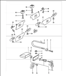 glove compartment, sun visor 911 1974-77