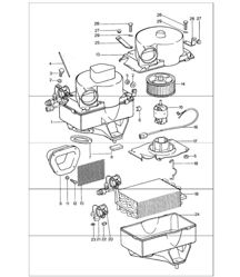 Air conditioner, evaporator, evaporator housing, accessories 911 1974-77