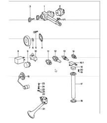 Sender, relay, horn 911 1974-77