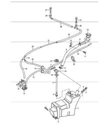 Windscreen washer system 911 1974-77