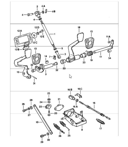 Pedals for Left Hand Drive Cars 911 1978-83