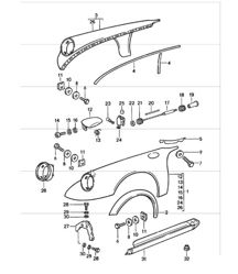 buitenbekleding voorzijde 911 1978-83