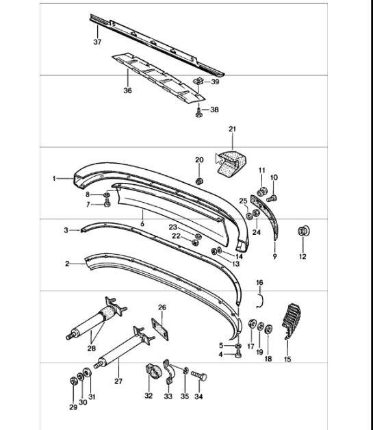 Diagram 802-05 Porsche 968 (1992-1995) Karosserie