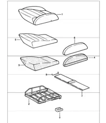 sports seat, seat cushion, single parts 911 UPTO 1980