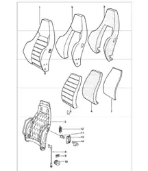 sports seat backrest single parts 911 1981 ONWARDS