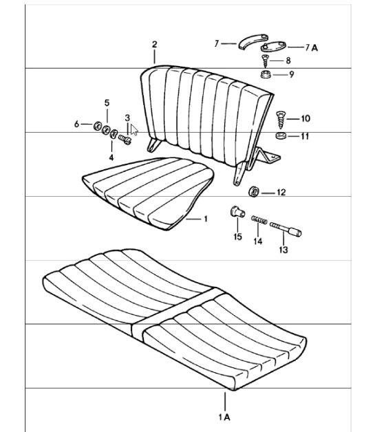 back seat cushion and backrest for 911 COUPE/TARGA / 911 1983 CABRIO