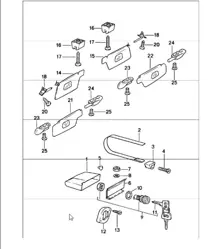 glove compartment, sun visors 911 1978-83