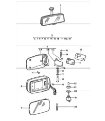 rear-view mirror, door mirror 911 1978-83