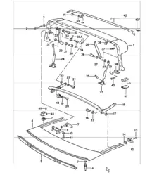 arco de capota principal, marco de techo, piezas sueltas 911 1978-83