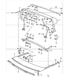étrave de capote principale, cadre de toit, pièces détachées 911 1978-83
