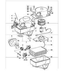 air conditioner, evaporator housing, single parts 911 1978-83