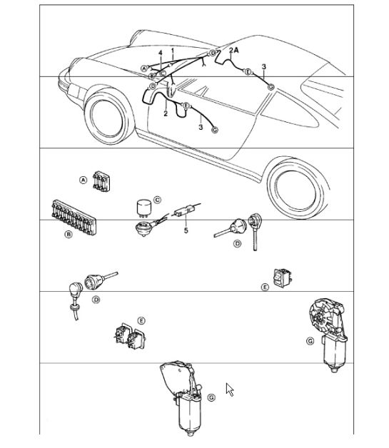 wiring harnesses: power window 911 1978-83
