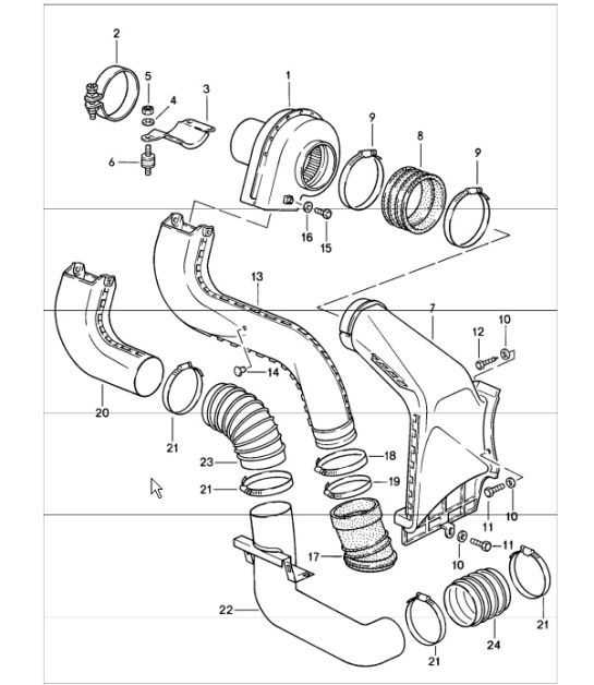 Injection d'air 911 TURBO 930.66/68 1984-86
