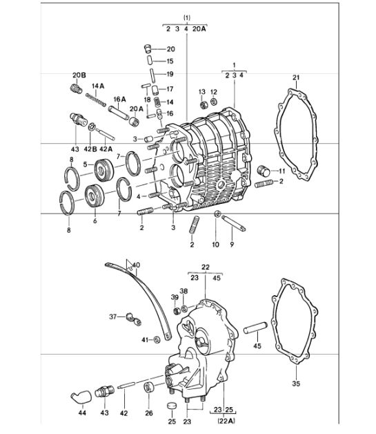 gear housing, transmission cover 911 1984-86