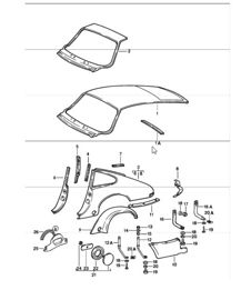 revêtement extérieur arrière (il faut retravailler) 911 COUPE 1984-86
