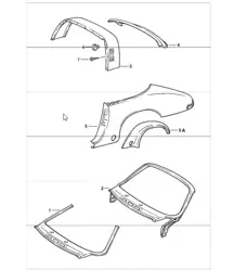 Revestimiento exterior (es necesario retocar) 911 TARGA/CABRIO 1984-86