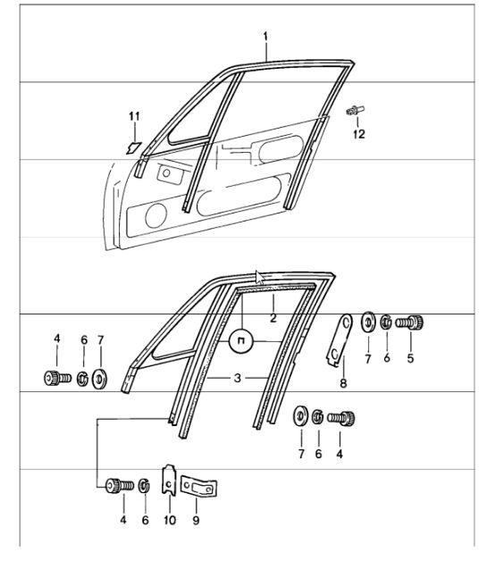 Deurruitframe 911 COUPE 1984-86