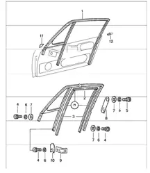 Türglasrahmen 911 COUPE 1984-86