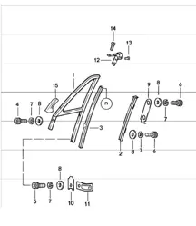 marco vidrio puerta 911 TARGA/CABRIO 1984-86