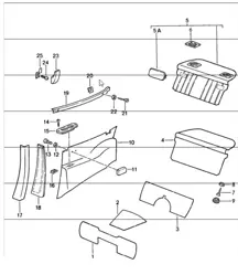 Innenausstattung hinten 911 1984-86 COUPE / TARGA