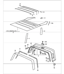 equipamiento interior barra antivuelco techo 911 1984-86 COUPE / TARGA