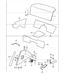 Innenausstattung hinten 911 1984-86 CABRIO