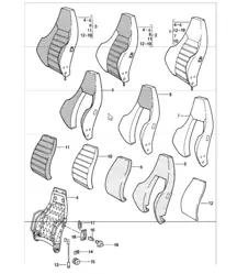 sports seat backrest single parts cars 911 UPTO 1984